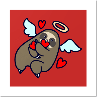 Sloth Valentine Angel Posters and Art